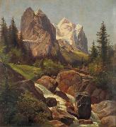 Friedrich Paul Nerly Wellhorn und Wetterhorn oil on canvas